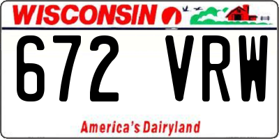 WI license plate 672VRW