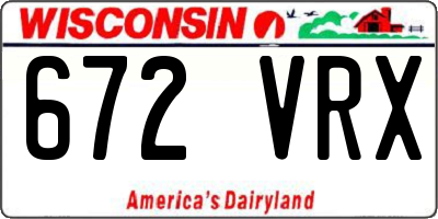 WI license plate 672VRX