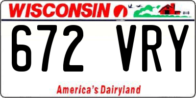 WI license plate 672VRY