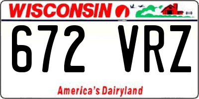 WI license plate 672VRZ