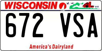 WI license plate 672VSA