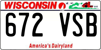 WI license plate 672VSB
