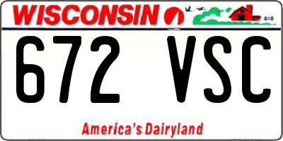 WI license plate 672VSC