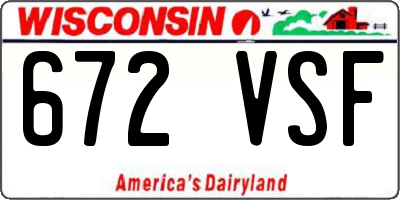 WI license plate 672VSF