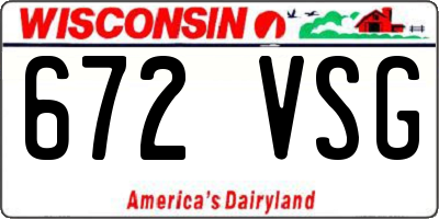 WI license plate 672VSG