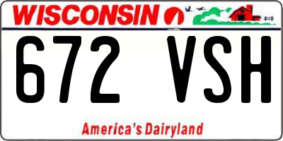 WI license plate 672VSH