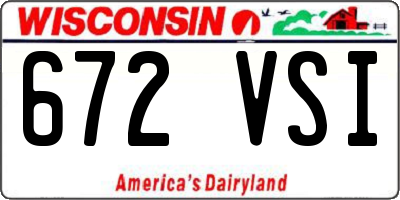 WI license plate 672VSI