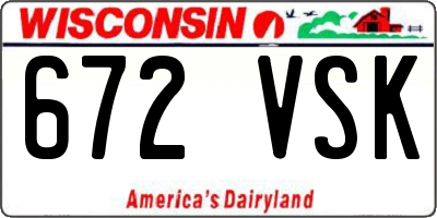 WI license plate 672VSK