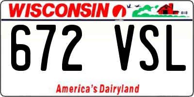 WI license plate 672VSL