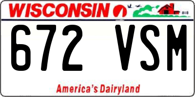 WI license plate 672VSM