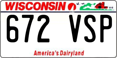 WI license plate 672VSP