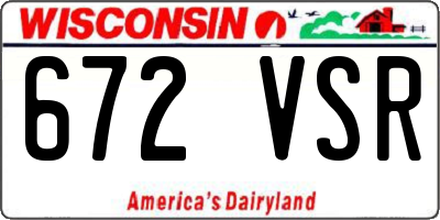 WI license plate 672VSR