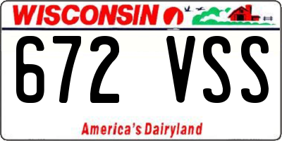 WI license plate 672VSS