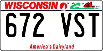 WI license plate 672VST