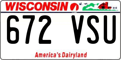 WI license plate 672VSU