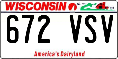 WI license plate 672VSV