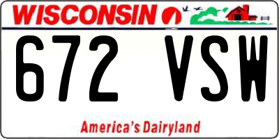WI license plate 672VSW