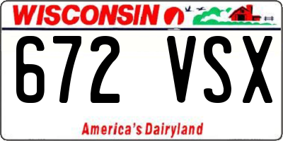 WI license plate 672VSX