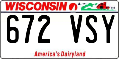 WI license plate 672VSY