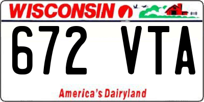WI license plate 672VTA