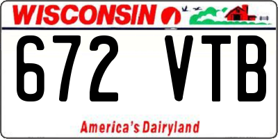 WI license plate 672VTB
