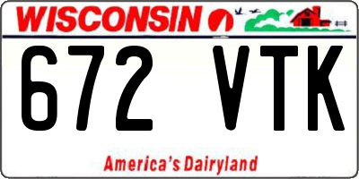 WI license plate 672VTK