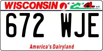 WI license plate 672WJE