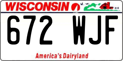 WI license plate 672WJF