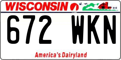 WI license plate 672WKN