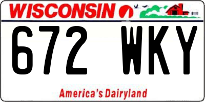 WI license plate 672WKY