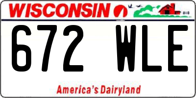 WI license plate 672WLE