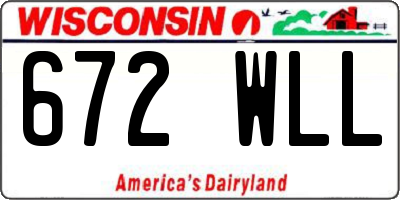 WI license plate 672WLL