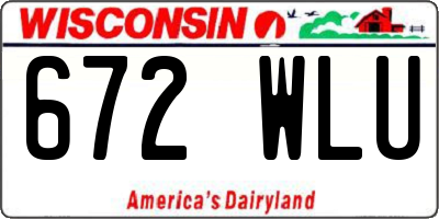 WI license plate 672WLU