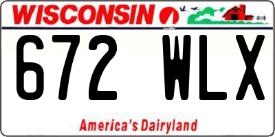 WI license plate 672WLX