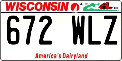 WI license plate 672WLZ
