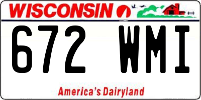 WI license plate 672WMI