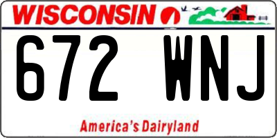 WI license plate 672WNJ