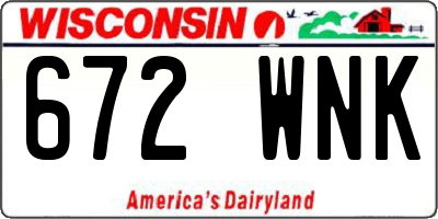 WI license plate 672WNK