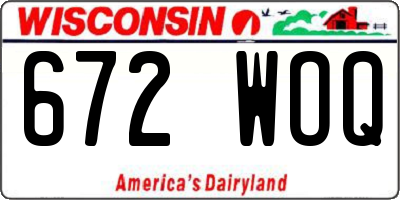 WI license plate 672WOQ