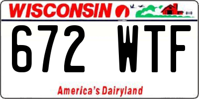 WI license plate 672WTF