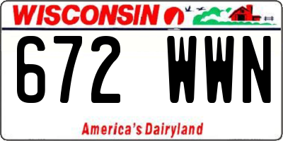 WI license plate 672WWN
