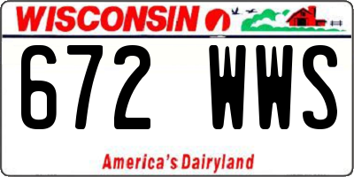 WI license plate 672WWS