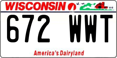 WI license plate 672WWT