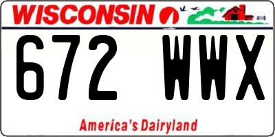 WI license plate 672WWX