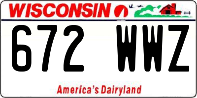 WI license plate 672WWZ