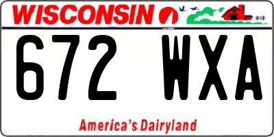 WI license plate 672WXA