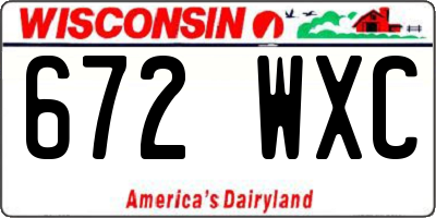 WI license plate 672WXC