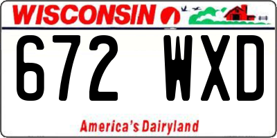 WI license plate 672WXD