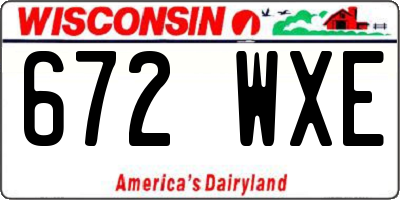 WI license plate 672WXE