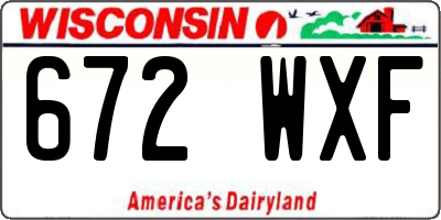 WI license plate 672WXF